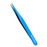 Пинцет прямой Enigma (Blue metallic с ручной заточкой extra-sharp)