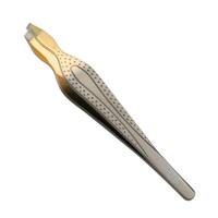 Пинцет для бровей Solinberg G197G (ручная заточка) наклонное окончание с четкими гранями